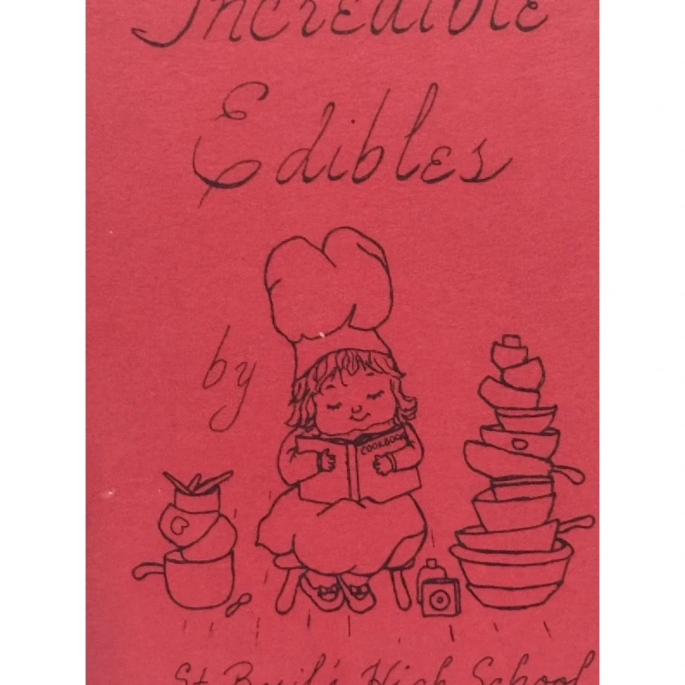 Incredible Edibles St. Basil High School Cookbook Plastic Comb Bound 1975